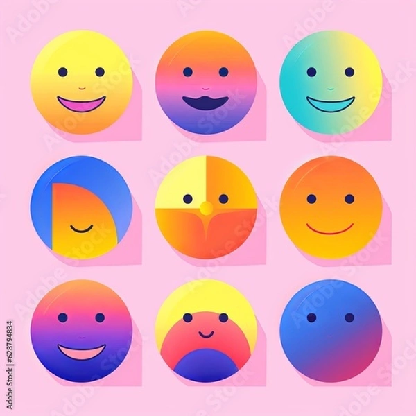 Fototapeta Happy Expression Minimalistic Graphic Design