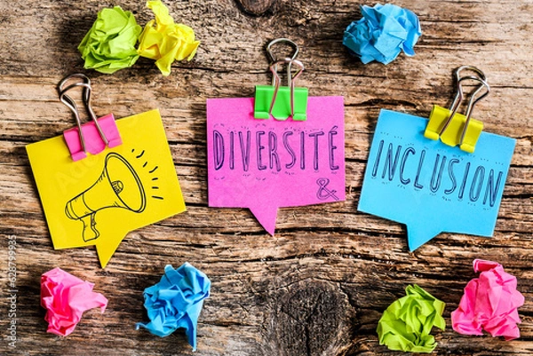 Fototapeta bulle papier multicolore : diversité et inclusion