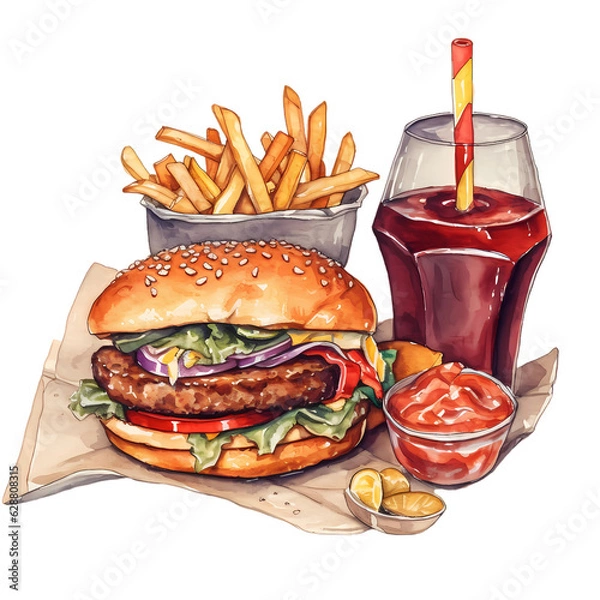 Obraz burger and fries