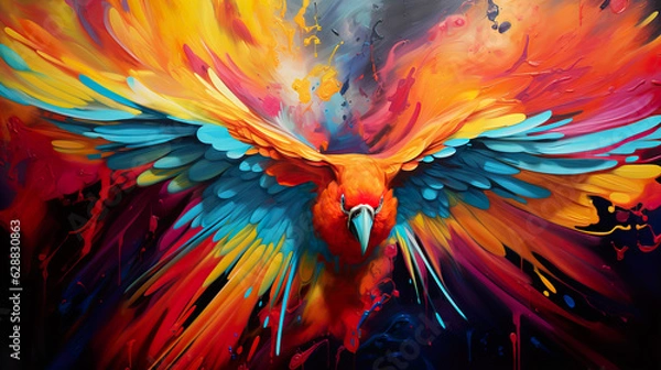 Obraz Oil Painted Macaw Parrot