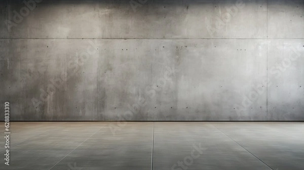 Fototapeta blank concrete wall modern empty room, generative ai