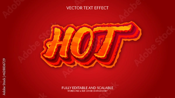 Obraz Hot 3D Fully Editable  Vector Eps Text Effect Template Design 