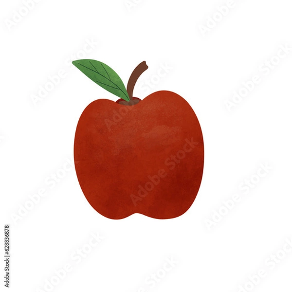 Fototapeta red apple with leaf