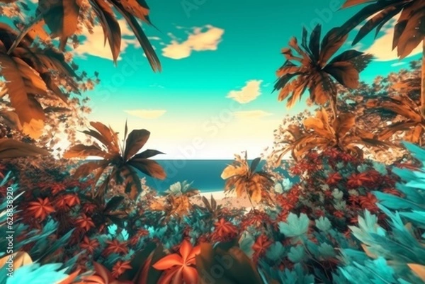 Fototapeta Summer Themed Lush Fractal Design Background