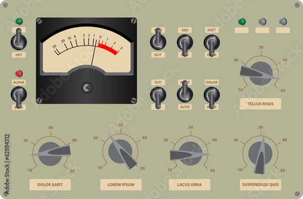 Fototapeta Editable vector illustration of analog control panel