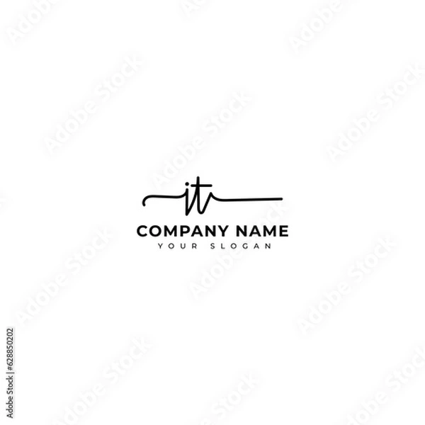 Fototapeta It Initial signature logo vector design