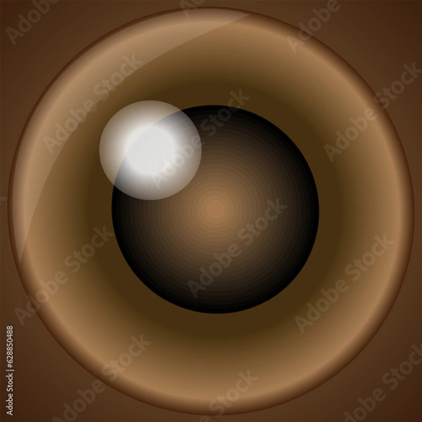 Fototapeta Abstract round form  with light effect on brown background. Vector illustration.