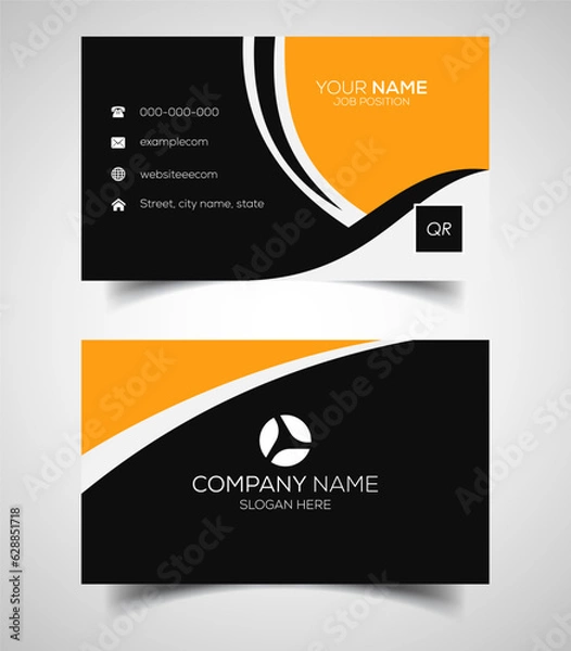 Fototapeta Double-sided creative and modern business card template. Vector illustration
