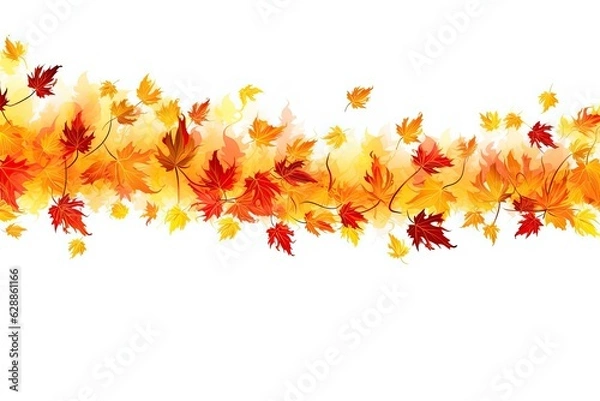 Fototapeta Autumn seasonal background. Generative AI