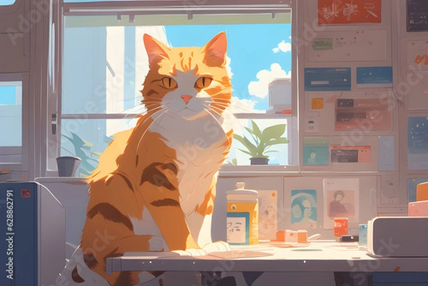 Fototapeta Cool cat. Generative AI