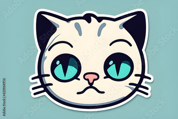 Fototapeta Sad cat. Generative AI