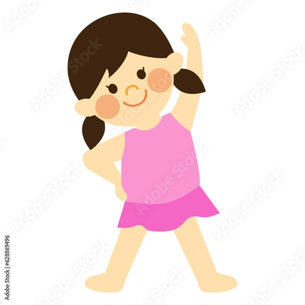 Obraz 水着で体操する女の子