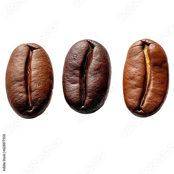 Obraz Three coffee beans with no background