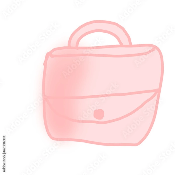 Fototapeta pink bag isolated on white