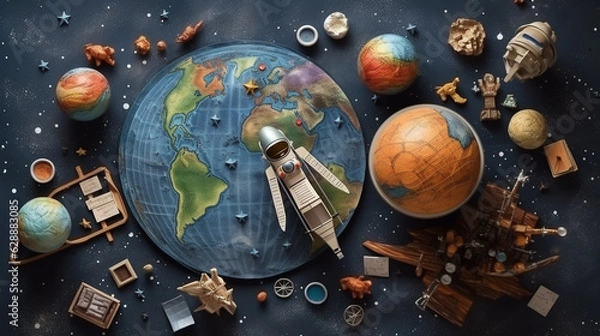 Obraz Celestial Ballet: Planets in Harmonious Orbit Around the Sun