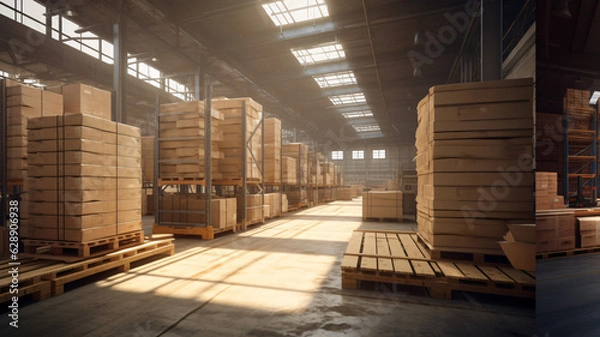 Obraz warehouse with boxes