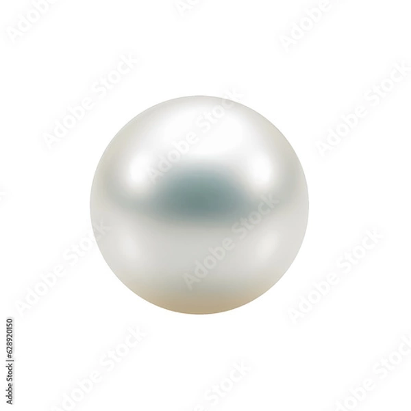 Fototapeta white pearl isolated on transparent background cutout , generative ai
