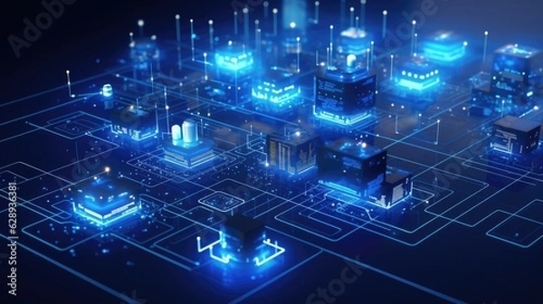 Obraz minimal networking technology background big data connectivity software development wallpaper