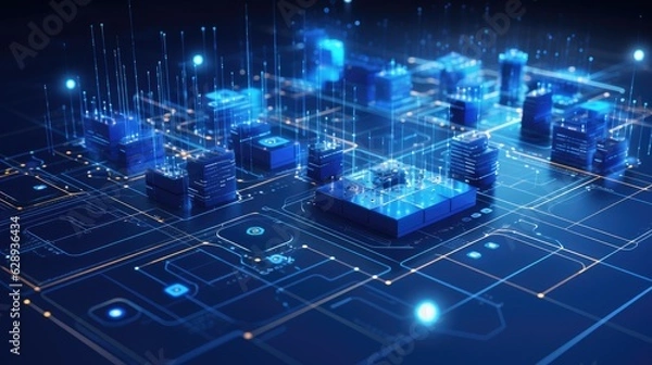 Obraz minimal networking technology background big data connectivity software development wallpaper