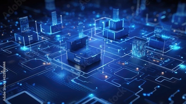 Obraz minimal networking technology background big data connectivity software development wallpaper