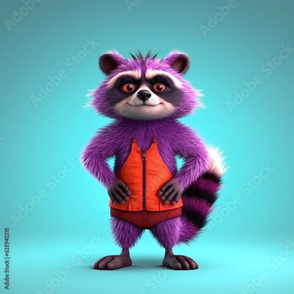 Obraz The raccoon character 