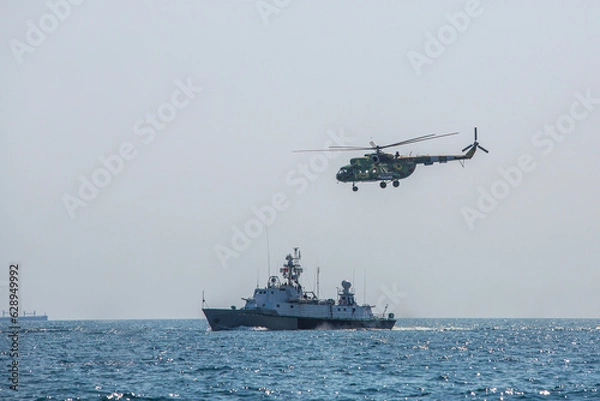 Obraz warships and helicopters