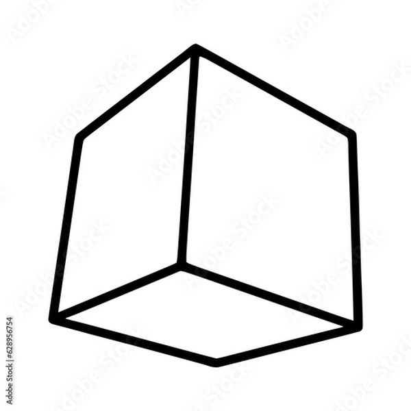 Fototapeta Cube line icon isolated on white background