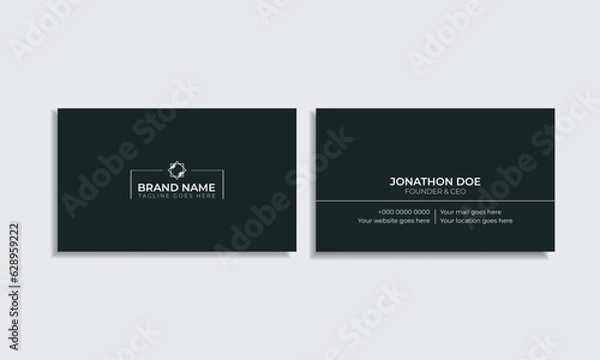 Obraz Professional business card design unique business card template fresh card minimal design White and Blue own design simple design vector illustrator visiting card name card