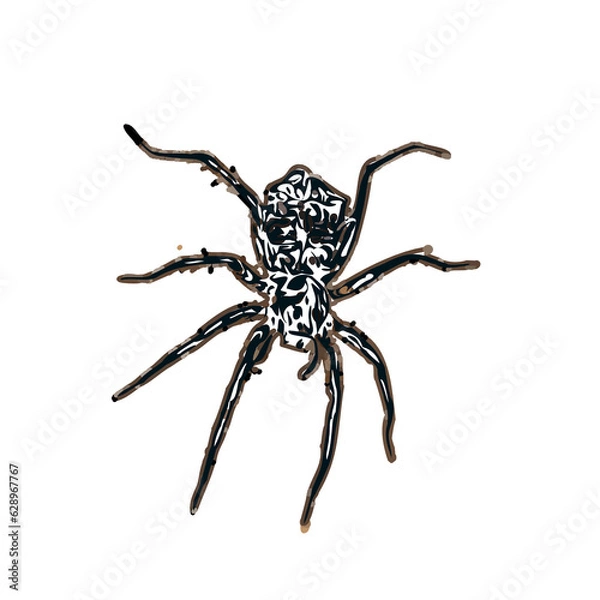 Obraz Color sketch of spider with transparent background