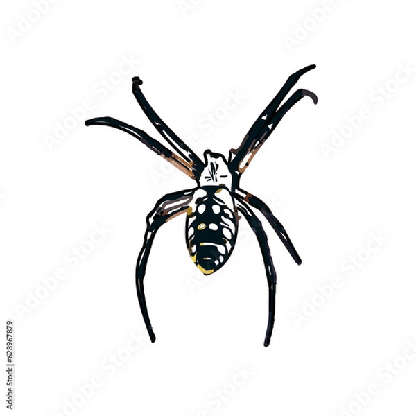 Obraz Color sketch of spider with transparent background