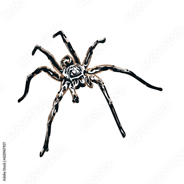 Obraz Color sketch of spider with transparent background