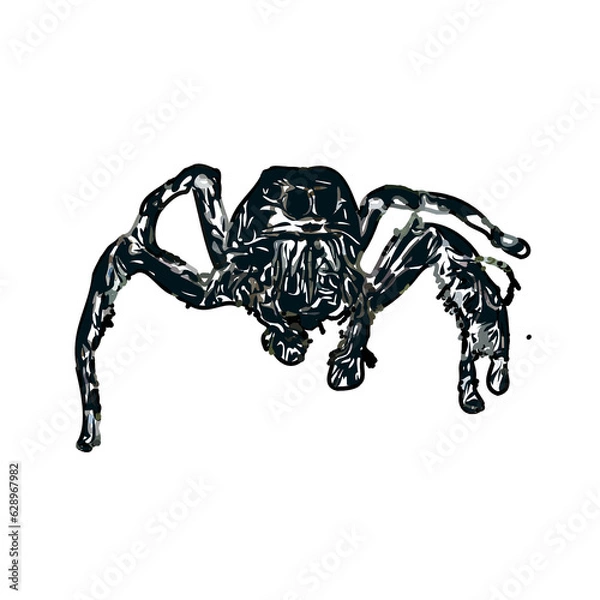 Obraz Color sketch of spider with transparent background