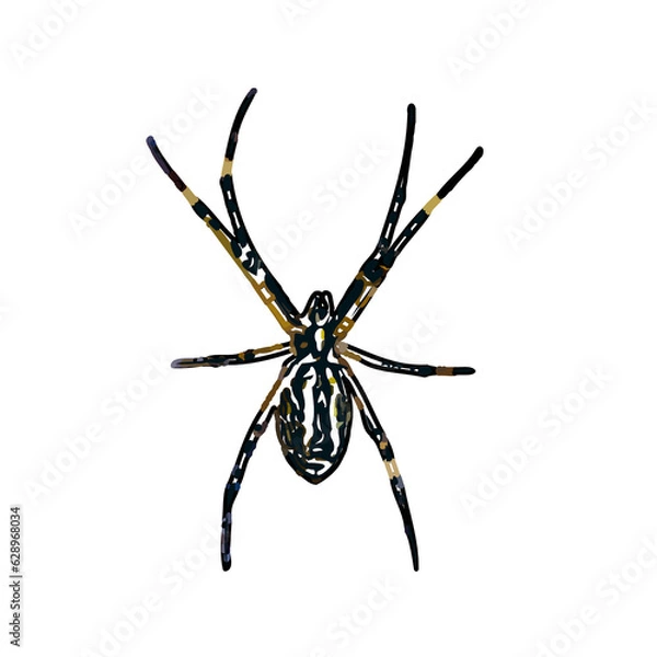 Obraz Color sketch of spider with transparent background