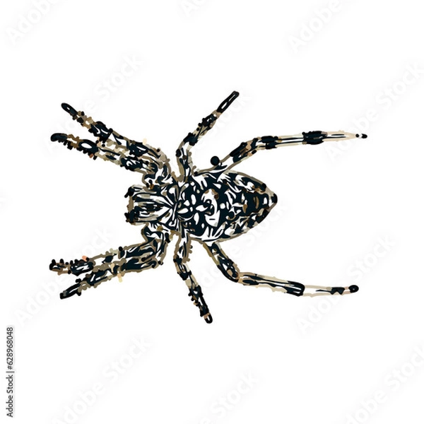 Obraz Color sketch of spider with transparent background