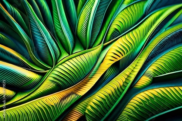 Fototapeta palm leaf background by AI generating