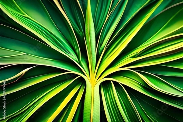 Fototapeta abstract green leaf by AI generating