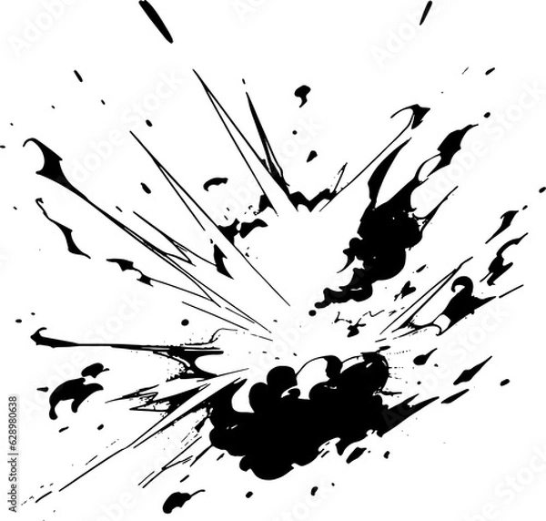 Obraz power blast comic action effect drawing lines generated with AI