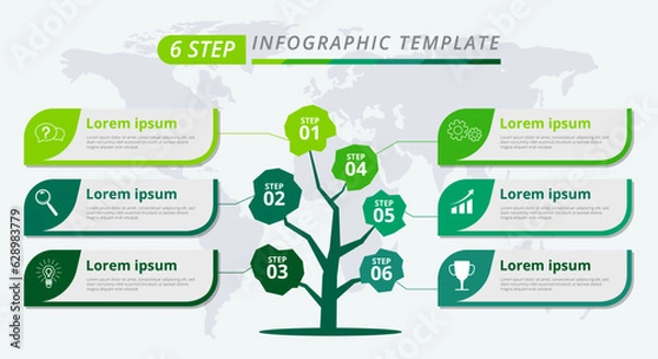 Fototapeta Tree pattern, infographic design, business concept.