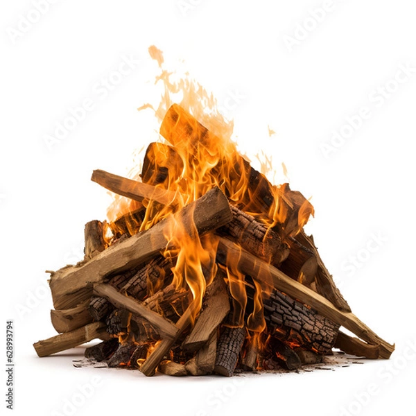 Fototapeta bonfire , isolated on transparent background cutout