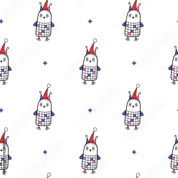 Obraz seamless pattern with owls