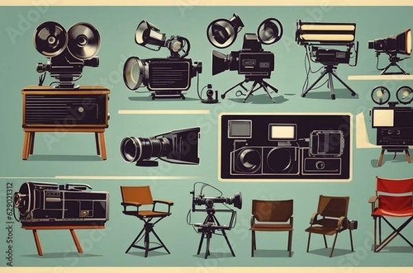 Obraz A wall with different objects on it Generative AI