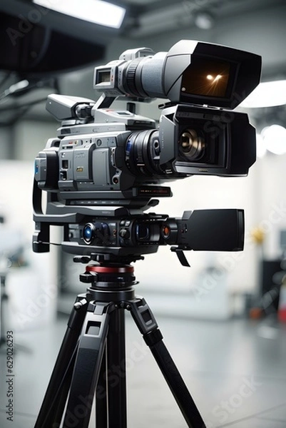 Obraz A camera on a tripod Generative AI