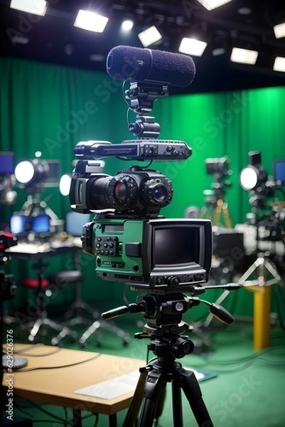 Obraz A camera on a tripod Generative AI