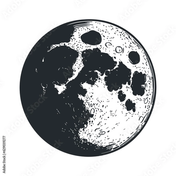 Obraz Full moon black silhouette