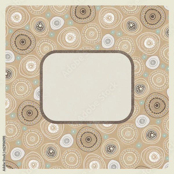 Fototapeta Place for text card frame with circles on beige, vector