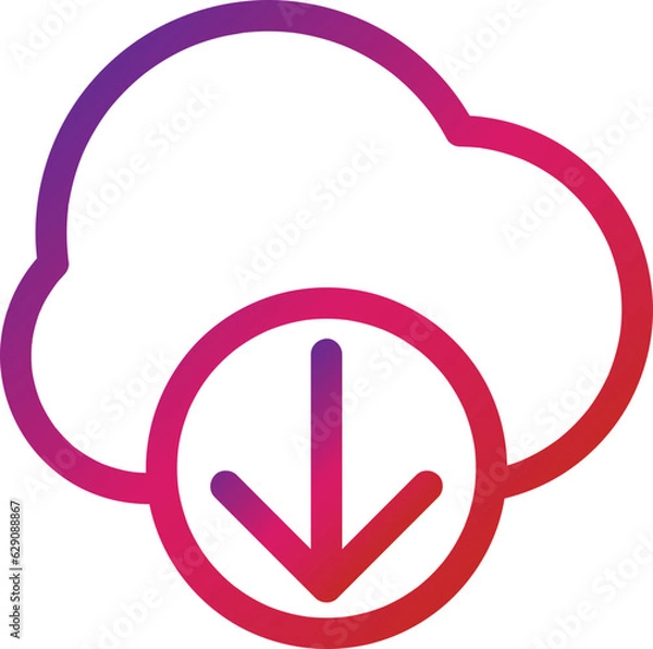 Obraz modern outline gradient cloud icon