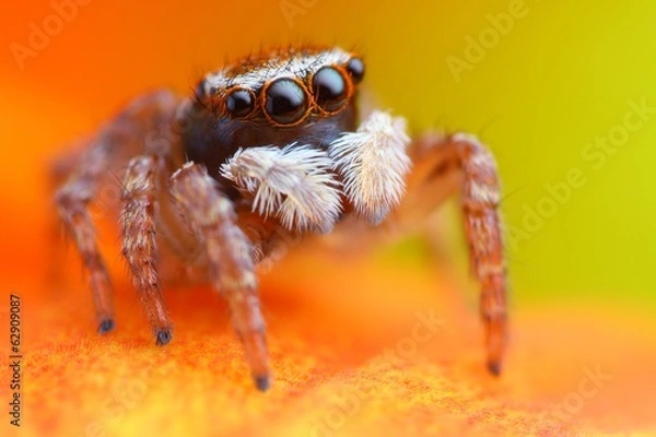 Obraz Little turkish jumping spider closeup