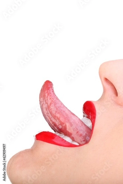 Fototapeta Woman's tongue