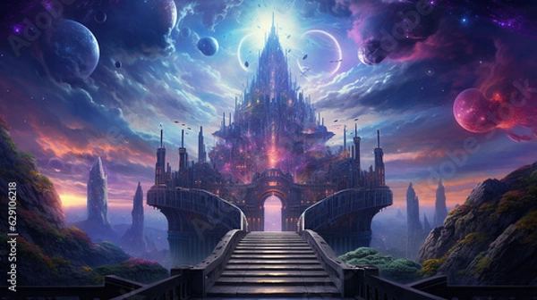 Fototapeta Neon Celestial Gateway