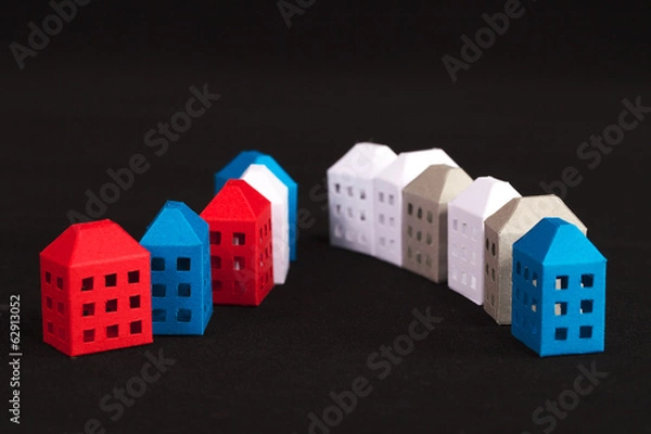 Fototapeta  ペーパークラフトの建築物・ビルディング・住宅（プロパティリリース有り）